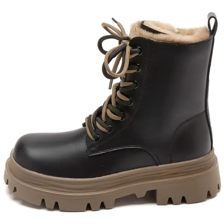 AGSDON Combat Boots Women's Black/Khaki/Beige Khaki