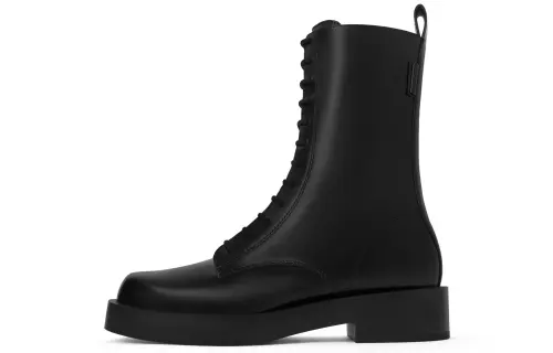 CHARLES&KEITH PU Short Combat Boots 3.9cm Women's