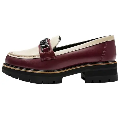 Clarks Cow Leather Loafers 4.5cm Women's Chestnut