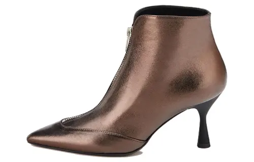 AGL Leather Ankle Boots 8cm Women's Brown
