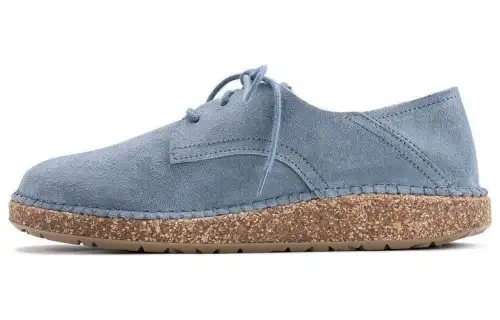 Birkenstock Split Suede Low top Casual Shoes Unisex Blue Narrow