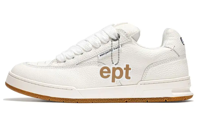 East Pacific Trade Leather Low top Skateboard Shoes Unisex White