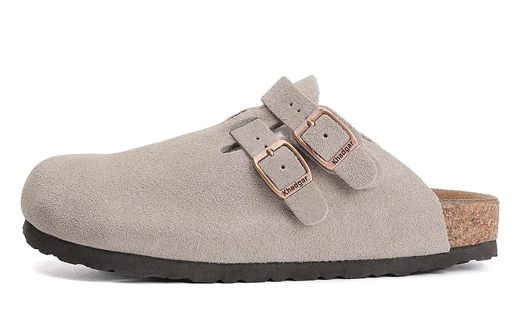 Khadgar Mules Slip on Shoes With Partial Coverage, Reversible, Birkenstock, Cork Soft Sole Closed Toe Slippers Unisex