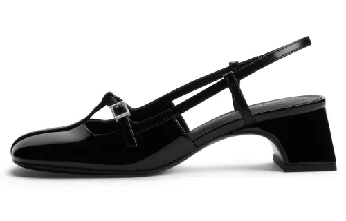 CHARLES&KEITH Pu Chunky Heel High Heels 4.5cm Women's