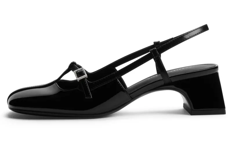 CHARLES&KEITH Pu Chunky Heel High Heels 4.5cm Women's
