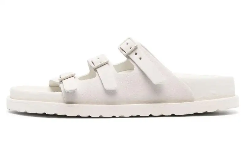 Birkenstock Rubber Sole Slip Resistant Slip Resistant Slide Slippers Unisex White