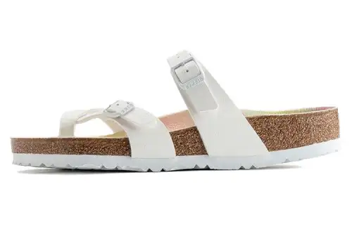 Birkenstock Mayari Vegan Birko Flor Nubuck Sandals 'White' Women's