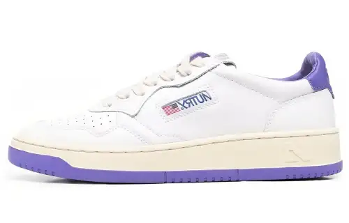 AUTRY Leather Stylish Skateboarding Shoes Men's White Purple