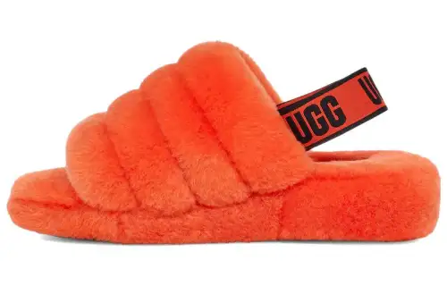UGG FLUFF YEAH Shearling Slippers Women's Orange