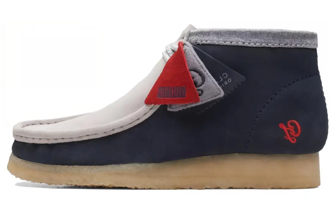 Clarks Wallabee "Navy/Grey" suede boots