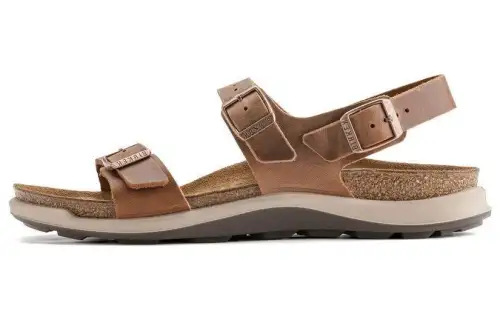 Birkenstock Leather Beach Sandals Women's Ginger Brown Regular