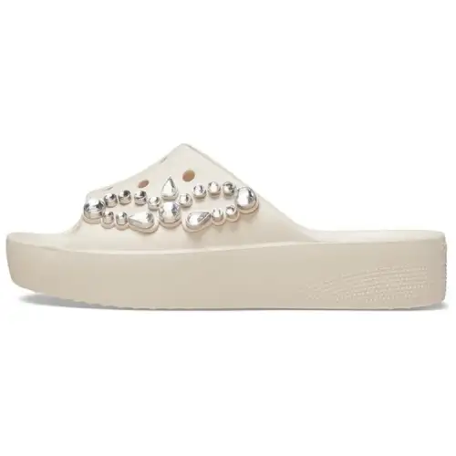 Crocs EVA Slip Resistant Slide Slippers Women's Beige