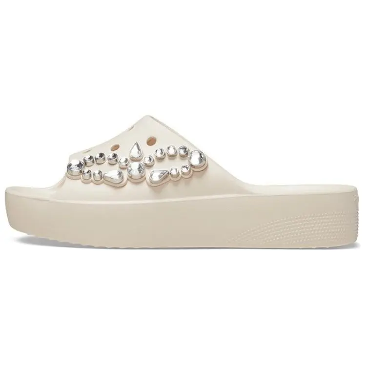 Crocs EVA Slip Resistant Slide Slippers Women's Beige