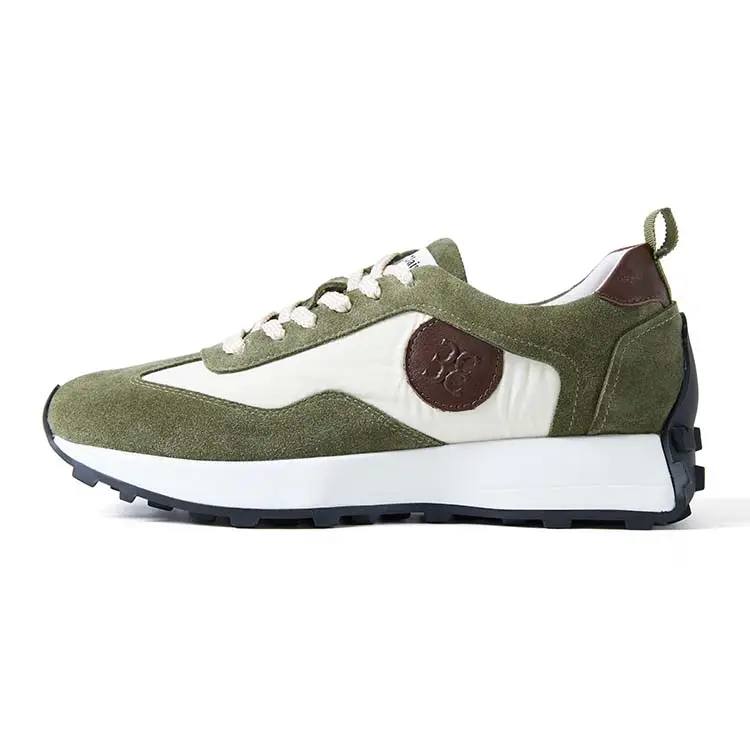 Marie Claire Cow Split Leather Low top Casual Shoes Women's Moss Green Ivory
