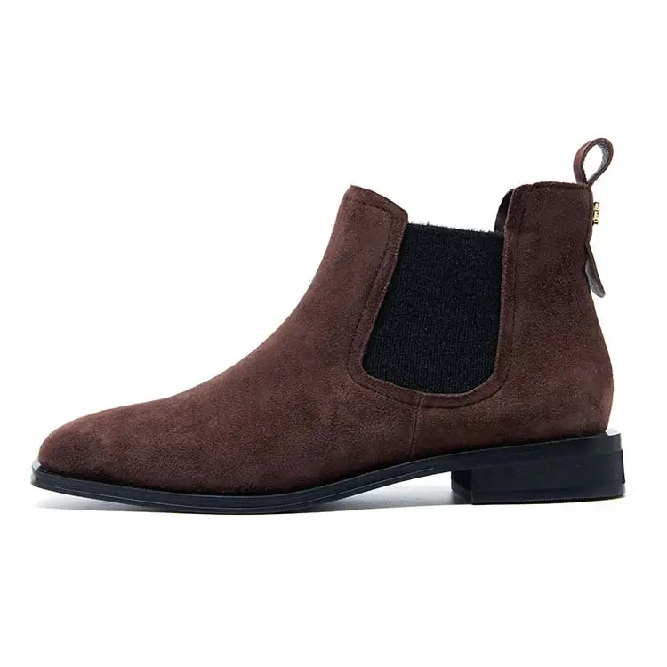 Marie claire other college style versatile fashion short chelsea boots 2.8cm women's truffle wine brown