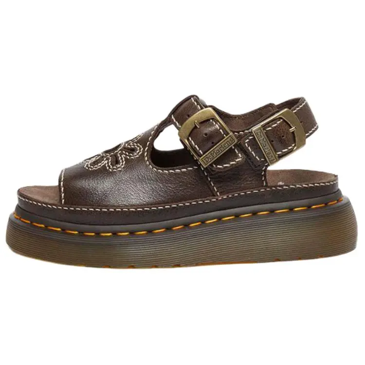 Dr.Martens DUNNET Leather One Strap Sandals Women's Brown