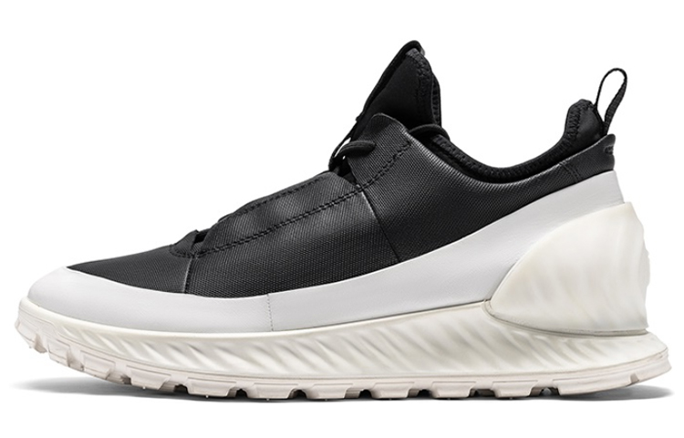 Ecco Breakthrough Top Grain Cow Leather Abrasion Resistant Low top Casual Shoes Men's Black White