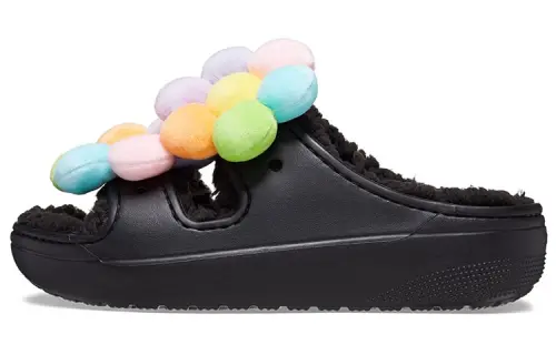 Crocs Classic Cozy Daisy Clogs 'Black Multi' Women's