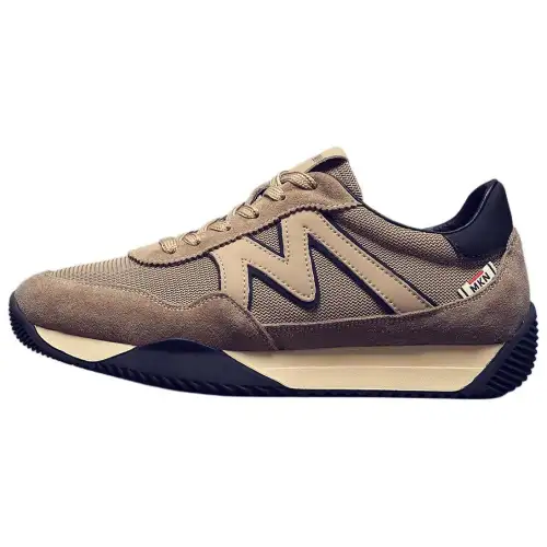 JANE HARLOW Textile, Synthetic Leather, Split Cow Leather Casual Shoes Men's Khaki