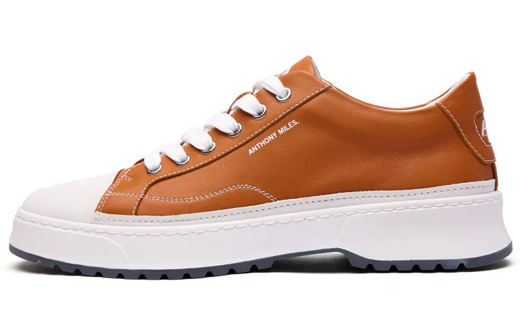 Anthony Miles Men's Casual Shoes Men's Low Top Light Orange