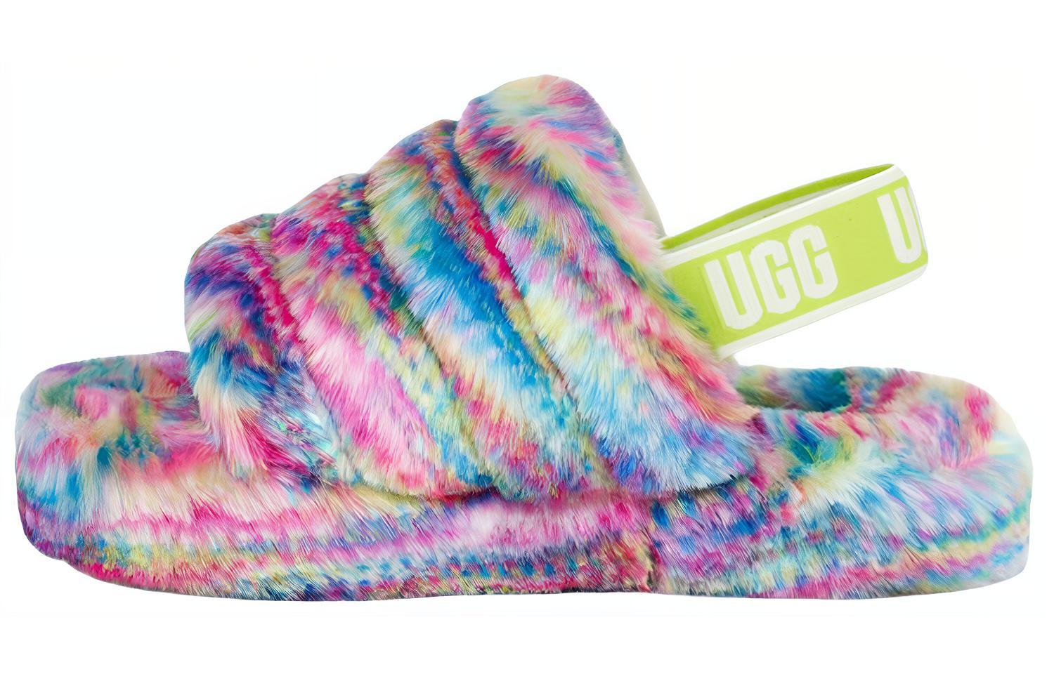 UGG FLUFF YEAH Shearling Stylish Sandal Women's Multicolor