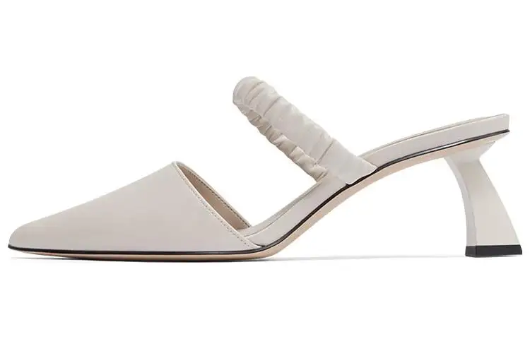 CHARLES&KEITH Pu Mules Women's Pink White