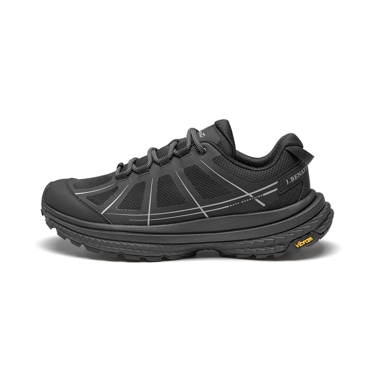 J.BENATO Textile, TPU Abrasion Resistant Abrasion Resistant Low top Mountaineering Shoes Men’s Black