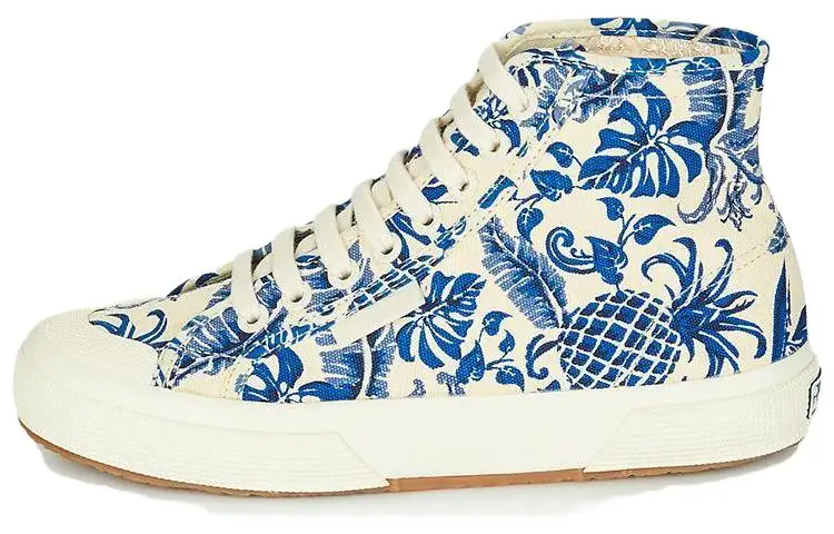 SUPERGA Comfortable Wear resistant And Lightweight Mid top Skateboard Shoes Women's White Blue