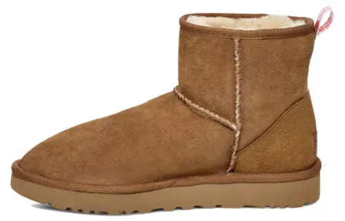 UGG Classic Mini Ii Graphic Logo Fleece Lined Brown Women's