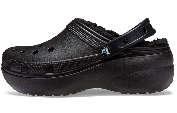Женские сабо Crocs Classic Platform Lined Clog (черные)
