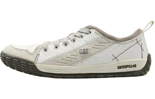 CAT Textile, Synthetic Leather Slip Resistant Abrasion Resistant Low top Outdoor Shoes Men's White