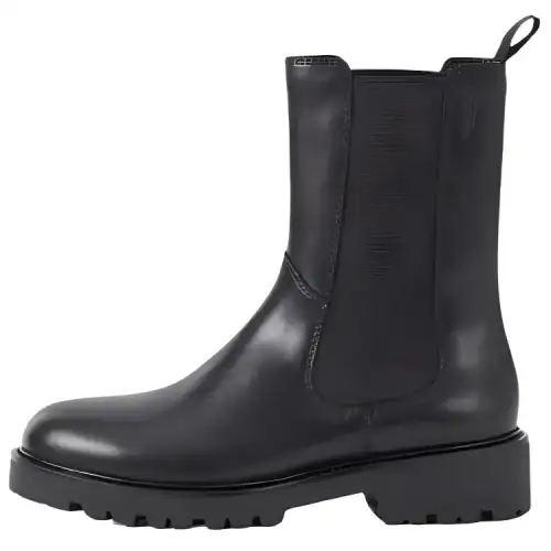 VAGABOND SHOEMAKERS Leather Short Chelsea Boots 4cm Women's Black