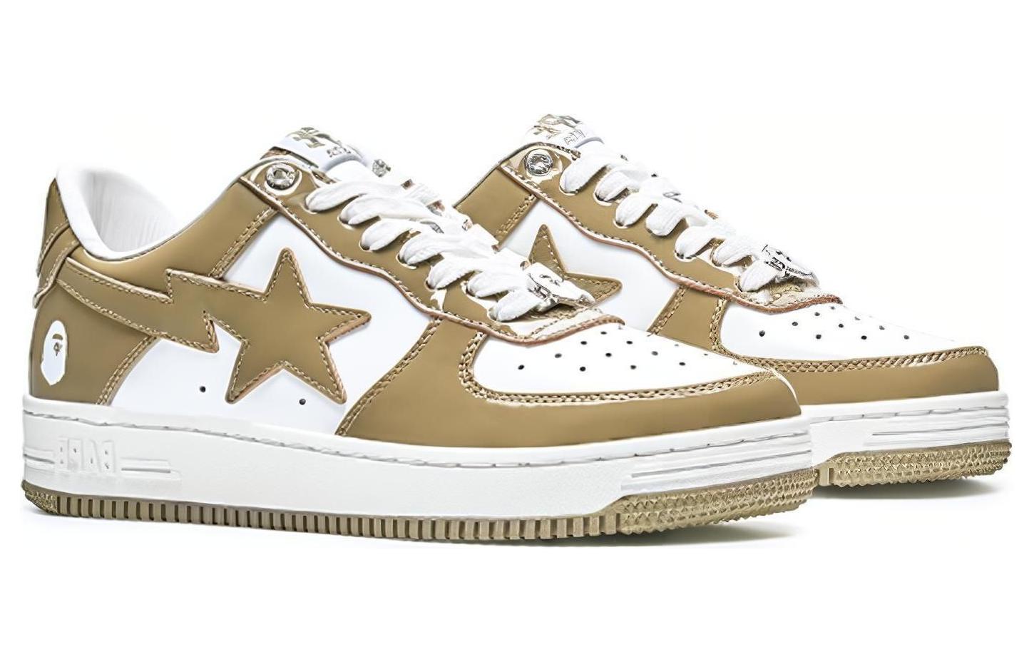 BAPE A BATHING APE Bape Sta Patent Leather White Khaki 2023