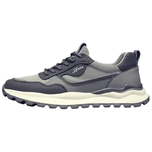 JANE HARLOW Synthetic Leather Breathable And Lightweight Low top Casual Shoes Men's Gray