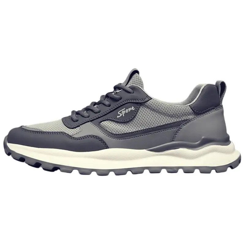 JANE HARLOW Synthetic Leather Breathable And Lightweight Low top Casual Shoes Men's Gray