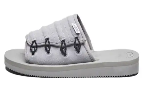 Suicoke Leather Slide Slippers Unisex Gray