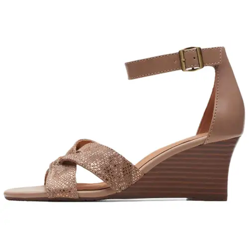 Clarks Leather One Strap Sandals 7.5cm Women's Brown