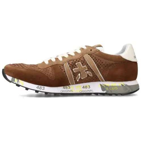PREMIATA Cow Leather Comfortable Low top Casual Shoes Men's Brown