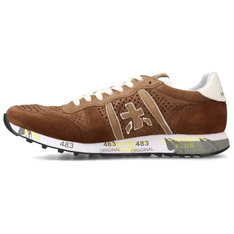 PREMIATA Cow Leather Comfortable Low top Casual Shoes Men's Brown