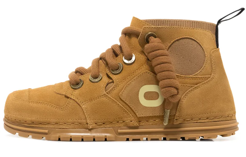 OETZI Cow Suede Mid top Skateboard Shoes Unisex Brown