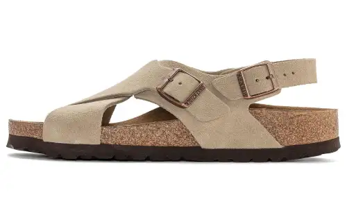 Birkenstock Suede Beach Sandals Women's Taupe Narrow