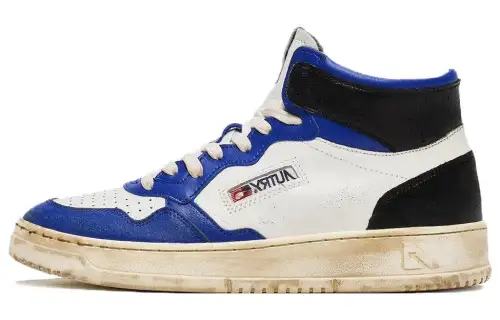 AUTRY Medalist Leather High top Skateboard Shoes Women's Black White Blue