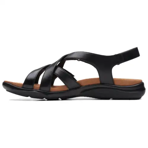 Clarks Kitly Go Leather Beach Sandals Women's Black