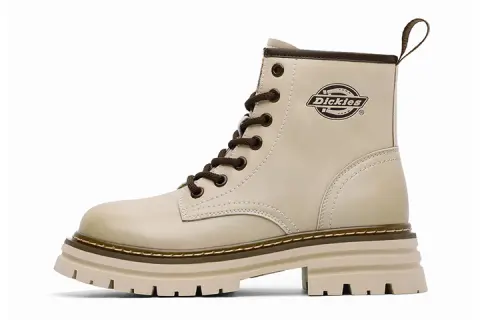 Dickies Cow Split Leather Crew Combat Boots Women's Beige