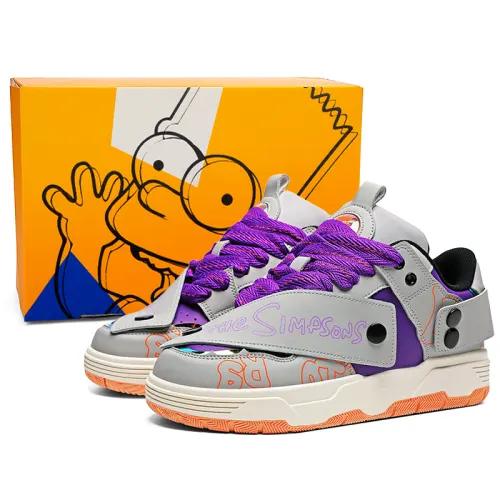 The Simpsons Casual Shoes Unisex High Top Dreamy Volcanic Ash/All Season Dragon Fruit/Classic Black White/Mismatched/Snow Blue/Fiery Red