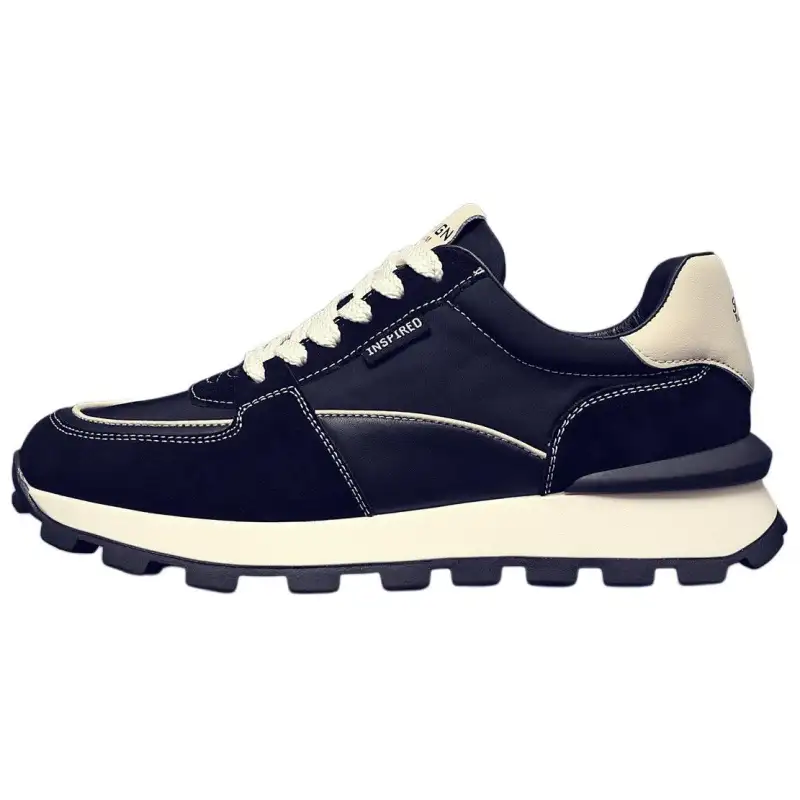 JANE HARLOW Textile, Synthetic Leather, Split Cow Leather Casual Shoes Men's Black