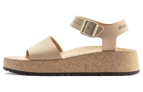 Birkenstock Leather One Strap Sandals Women's Beige Narrow