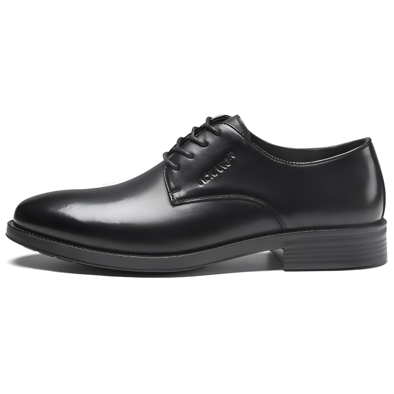 AOKANG cow leather comfortable and fashionable formal leather shoes men's black