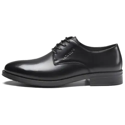 AOKANG cow leather comfortable and fashionable formal leather shoes men's black