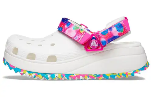 Crocs Aurora Dazzling Color Hiker Keloq Sports Slippers Unisex White Multicolor